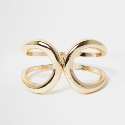 Gold swirl clamp bracelet